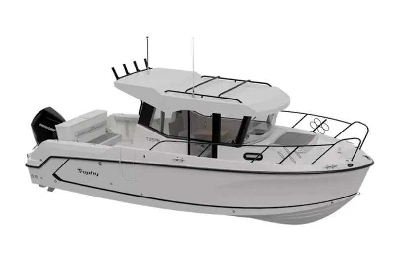 Slide: The Image of 2026 Bayliner Trophy T25 Pilothouse boat with sleek design and modern features. - 13