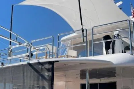 Slide: The Image of Luxury Horizon PC65 yacht, 2022 model, featuring sleek design and modern amenities. - 10