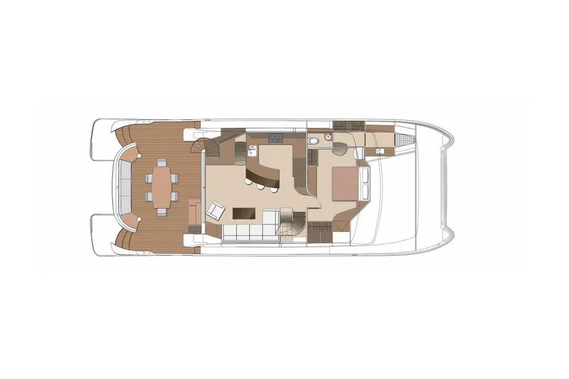 Slide: The Image of Manufacturer Provided Image: Top view layout of 2022 Horizon PC65 yacht interior and deck. - 111