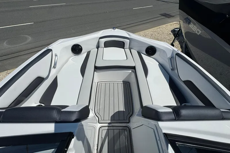 Slide: The Image of 2026 Yamaha Boats 195S interior with sleek seating and modern design. - 6