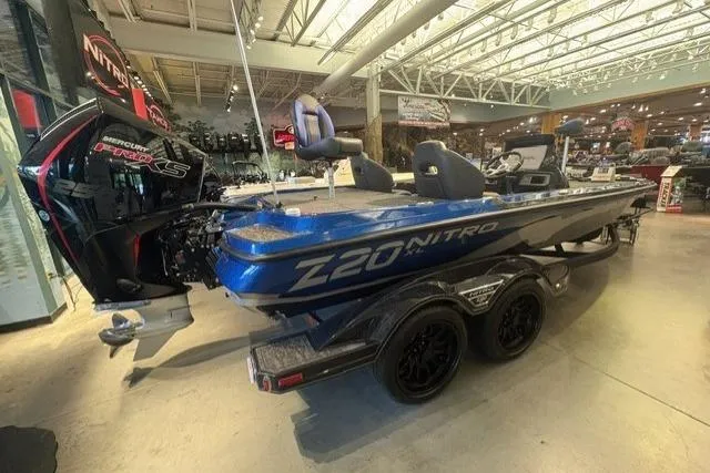 The Image of 2026 Nitro Z20 XL Pro boat in showroom, featuring sleek design and powerful engine. - 0