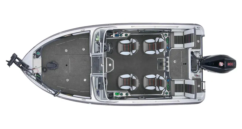 Slide: The Image of Interior of 2026 Ranger 1880MS boat with four seats and steering console. - 7