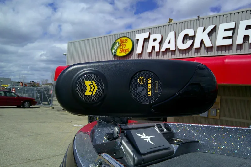 Slide: The Image of Ranger 1880MS boat with Ulterra motor at Bass Pro Shops Tracker store, 2026 model. - 86