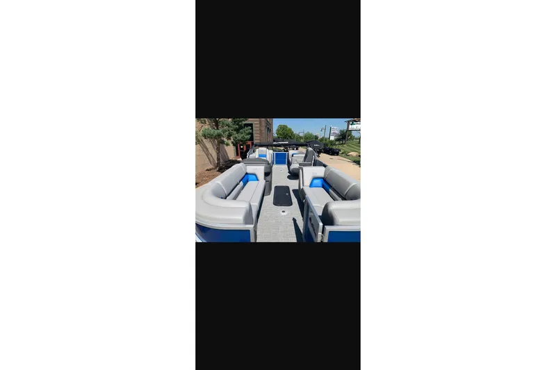 Slide: The Image of 2026 Sun Tracker Party Barge 22 XP3 with spacious seating and modern design. - 29