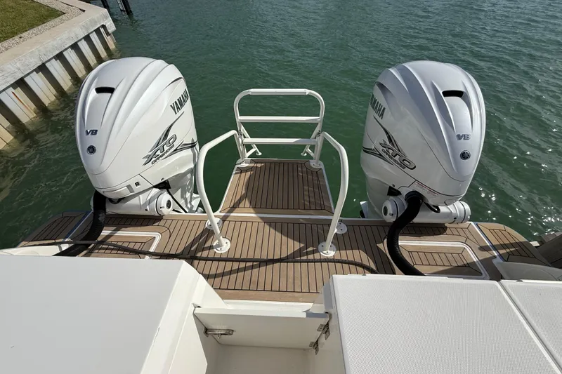 Slide: The Image of 2021 World Cat 400 DC-X boat with twin Yamaha XTO outboard engines. - 22