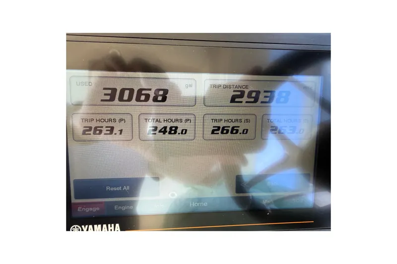 Slide: The Image of Dashboard display of a 2021 World Cat 400 DC-X showing fuel usage and trip data. - 30