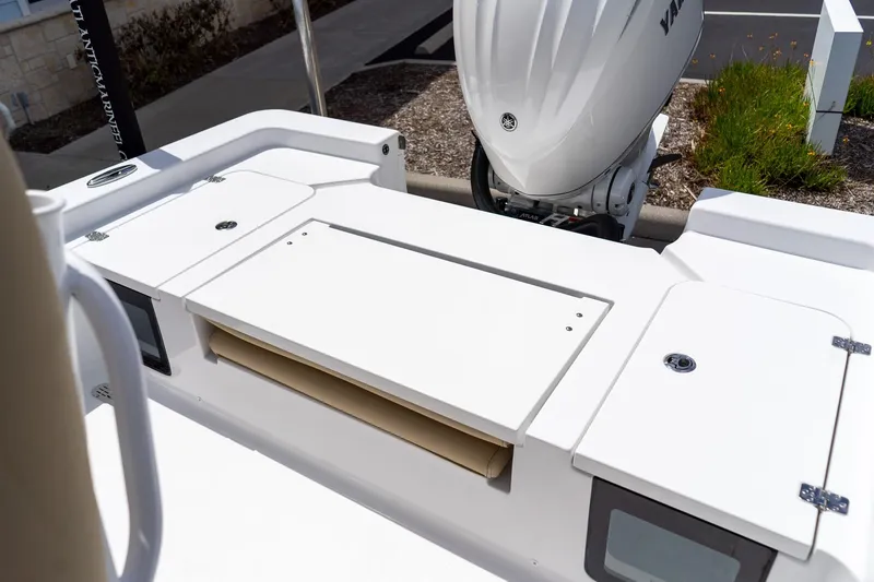 Slide: The Image of 2026 Sportsman Masters 247 Bay Boat with Yamaha engine, featuring sleek deck design. - 41