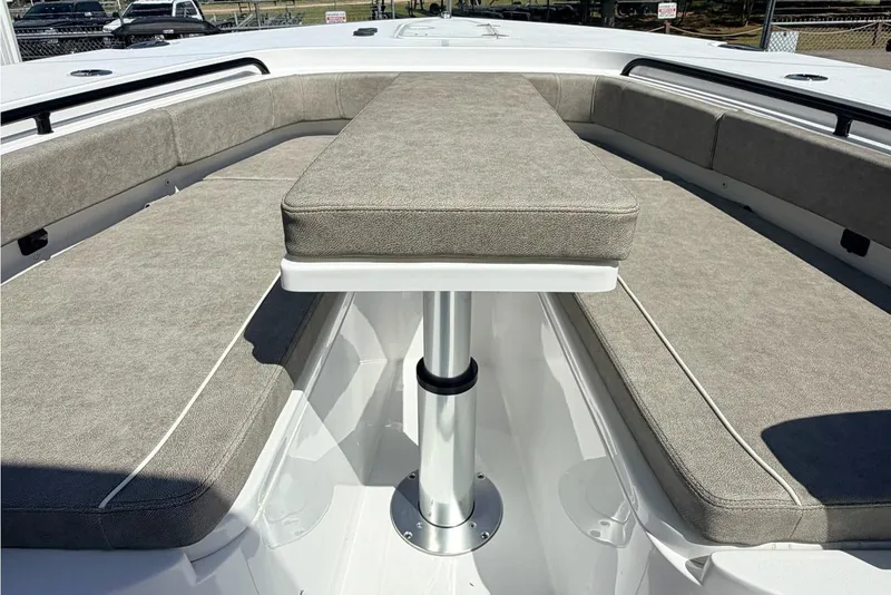 Slide: The Image of 2026 Sea Hunt Gamefish 30 Forward Seating with cushioned bow area and table. - 21