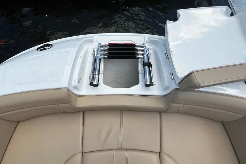 Slide: The Image of 2019 Sea Ray SDX 270 boat with integrated swim ladder. - 11