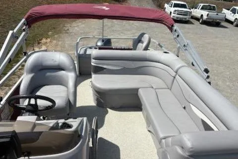 Slide: The Image of 2020 Bennington SV 188 SFV 8' Narrow Beam pontoon boat with spacious seating and canopy. - 11