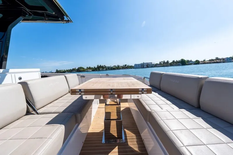Slide: The Image of 2022 Pardo Yachts 38 cruising on open water, showcasing sleek design and performance. - 9