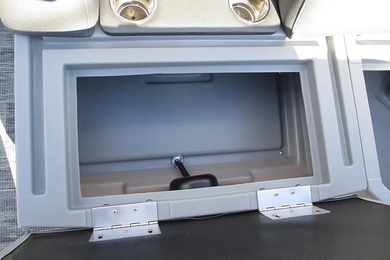 Slide: The Image of Storage compartment in 2026 Bentley Pontoons Fish 240 N-Cruise with cup holders. - 10