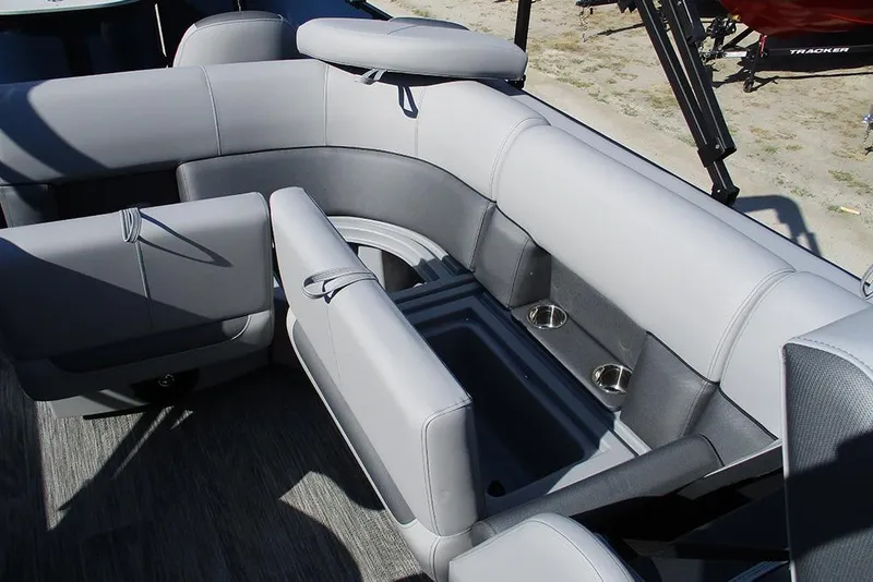 Slide: The Image of Luxurious seating area on 2026 Bentley Pontoons Fish 240 N-Cruise with cup holders. - 17
