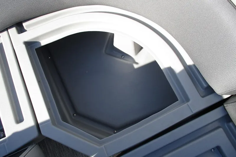 Slide: The Image of Storage compartment in 2026 Bentley Pontoons Fish 240 N-Cruise boat, featuring sleek design. - 20