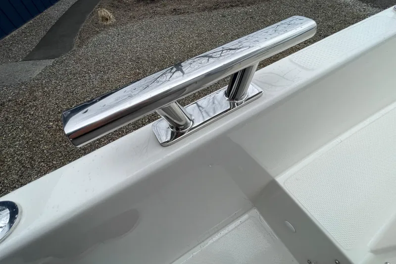 Slide: The Image of Stainless steel cleat on 2023 Nimbus Tender 8 boat deck. - 43