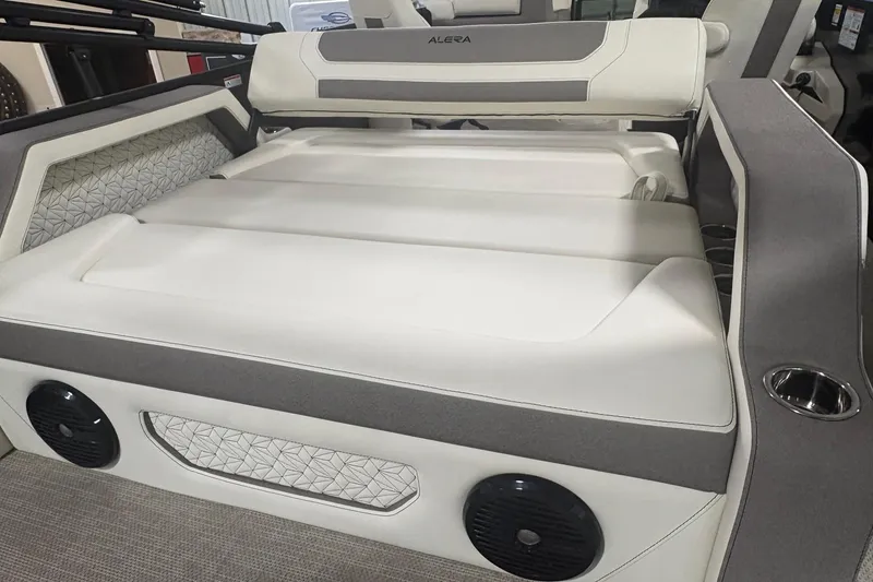 Slide: The Image of Luxurious Alera M25Q 2026 boat interior with plush seating and modern design. - 17