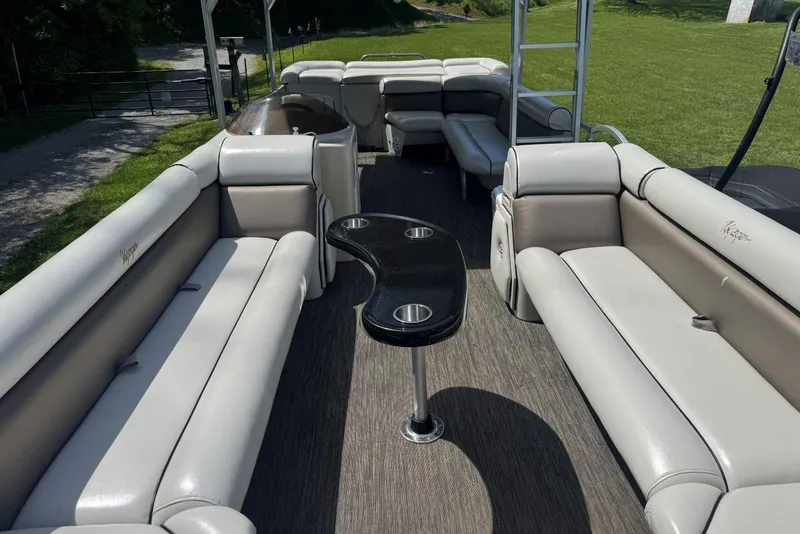 Slide: The Image of Spacious interior of 2008 Voyager Pontoons 25 Extreme Cruise Express with plush seating. - 6