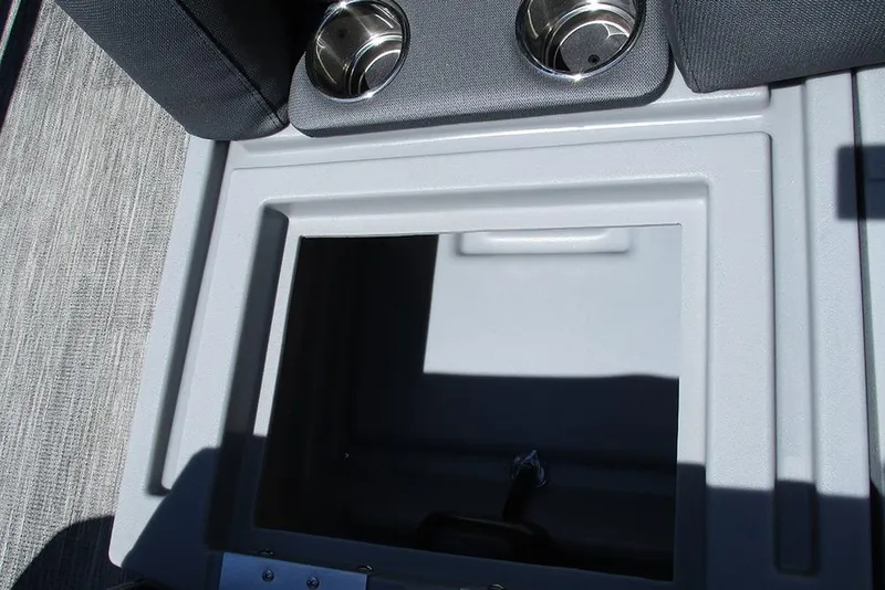 Slide: The Image of Interior storage compartment of 2026 Bentley Pontoons Fish 243 4-Point. - 17
