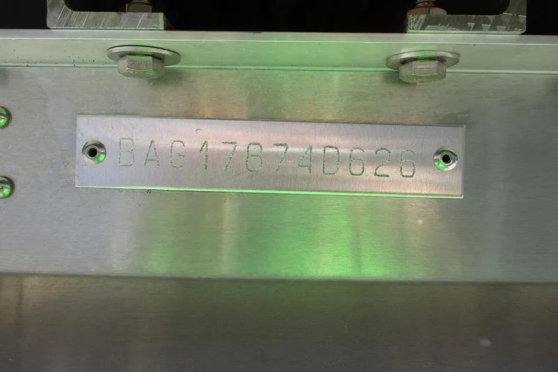 Slide: The Image of Hull identification number on a 2026 Bentley Pontoons Fish 243 4-Point boat. - 27