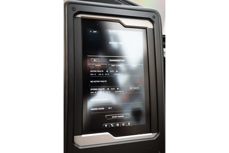 Slide: The Image of 2025 Supra SE 550 diagnostic screen displaying engine status and fault information. - 26