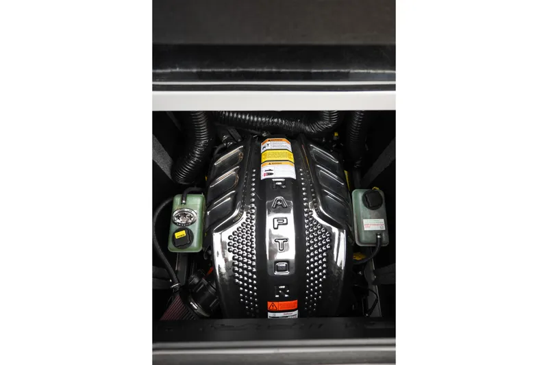 Slide: The Image of 2025 Supra SE 550 engine with chrome detailing and visible components. - 41