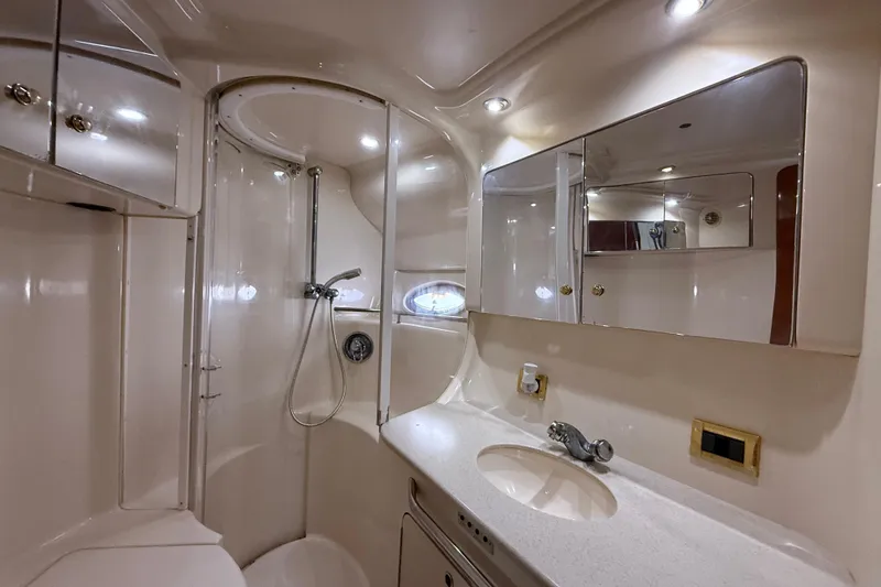 Slide: The Image of Luxurious bathroom interior of 2001 Sea Ray 450 Express Bridge yacht. - 20