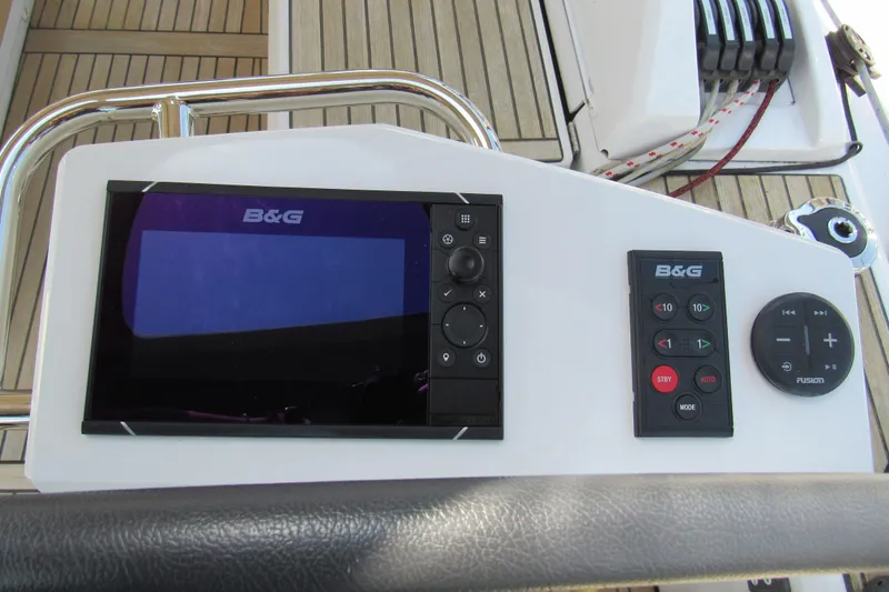 Slide: The Image of Control panel of a 2020 Beneteau Oceanis 46.1 yacht with B&G navigation system. - 22
