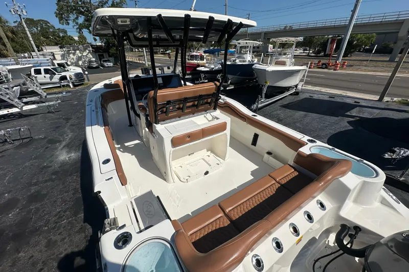 Slide: The Image of 2021 Key West 263 FS boat with spacious seating and modern design. - 35