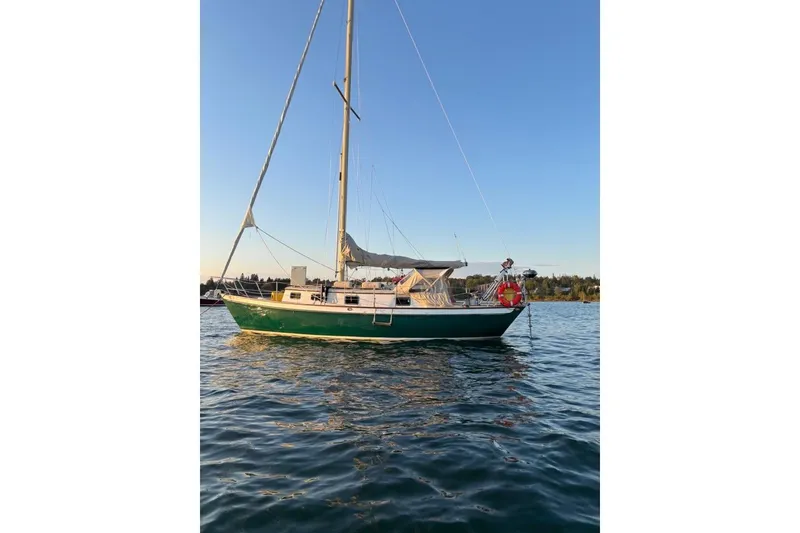 Slide: The Image of Boat bathroom with cleaning supplies on shelf, Peter Scott Chuck Paine 30, 1998 model. - 10