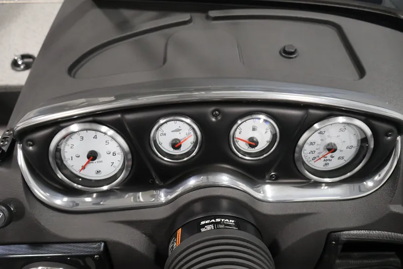 Slide: The Image of Dashboard of 2026 Crestliner 2050 Authority boat with gauges and controls. - 33