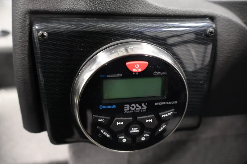 Slide: The Image of Boss Audio Systems MGR350B stereo in 2026 Crestliner 2050 Authority boat dashboard. - 35
