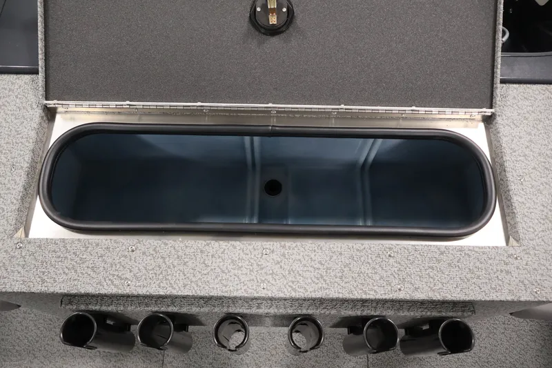 Slide: The Image of Livewell compartment in 2026 Crestliner 2050 Authority fishing boat, open lid view. - 44