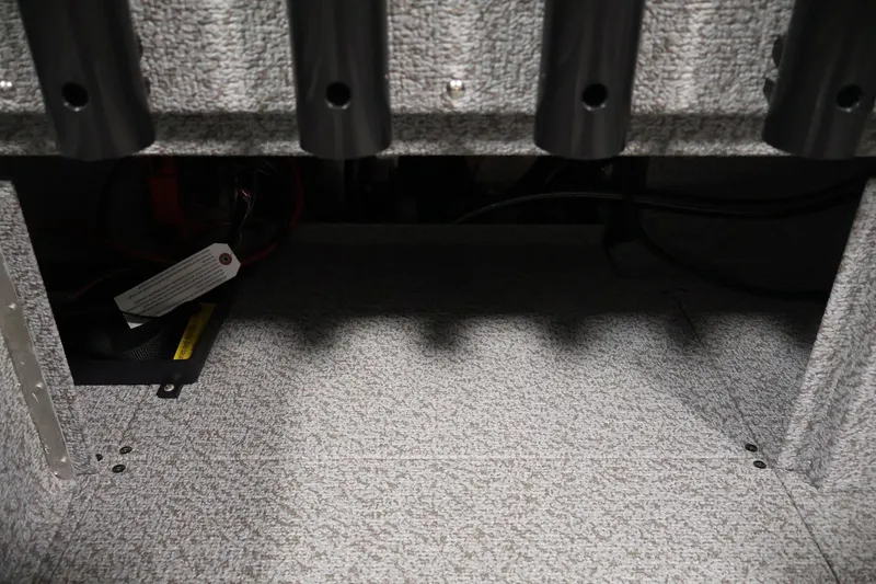 Slide: The Image of Interior view of 2026 Crestliner 2050 Authority boat storage compartment. - 45