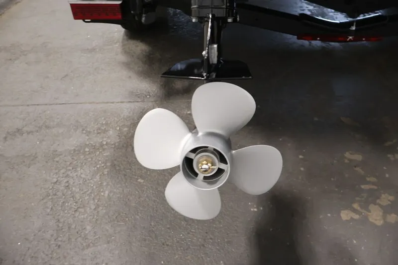 Slide: The Image of Propeller of 2027 Crestliner 2050 Authority boat on a concrete floor. - 51