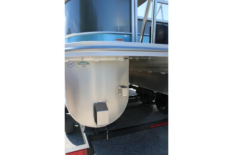Slide: The Image of 2024 SunCatcher Select 22RC pontoon boat detail, showcasing aluminum construction and design. - 14