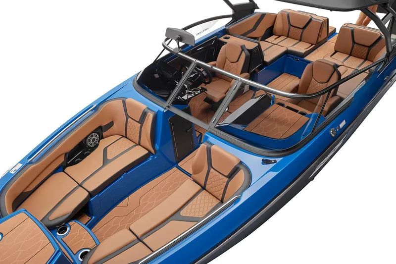 Slide: The Image of Manufacturer Provided Image: 2026 Yamaha Boats 255XD, luxurious interior, blue exterior, spacious seating, modern design. - 4