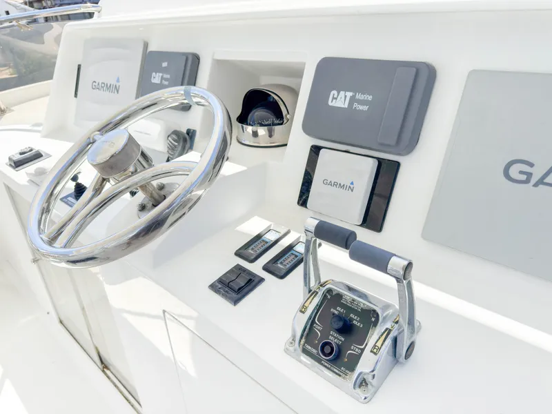 Slide: The Image of Helm console of Cheoy Lee 68 Motor Yacht, 2004 model. - 10