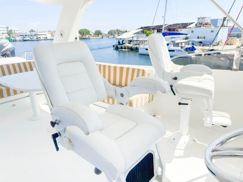 Slide: The Image of Luxurious seating area on a 2004 Cheoy Lee 68 Motor Yacht. - 12