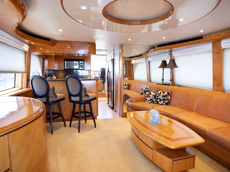 Slide: The Image of Luxurious interior of 2004 Cheoy Lee 68 Motor Yacht. - 24