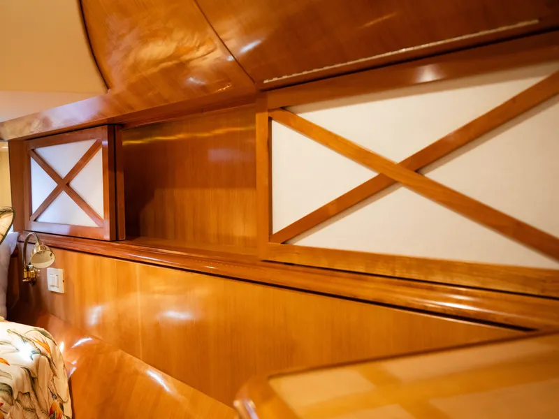 Slide: The Image of Interior of Cheoy Lee 68 Motor Yacht, wood paneling, year 2004. - 27