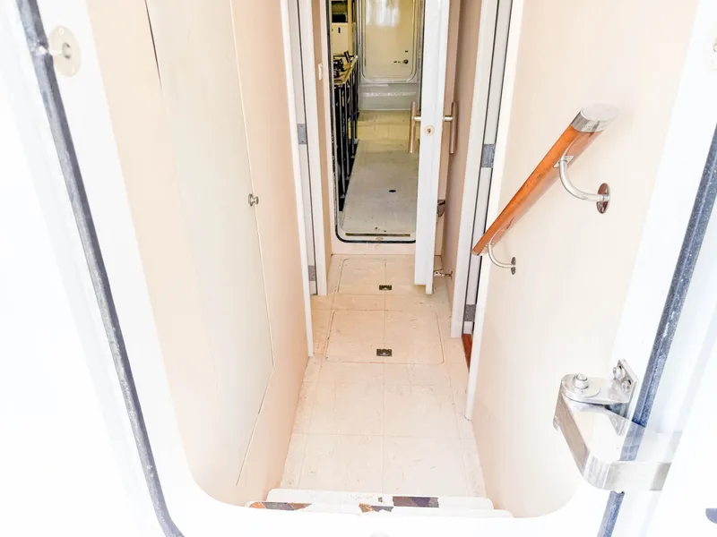 Slide: The Image of Interior of 2004 Cheoy Lee 68 Motor Yacht, hallway view. - 28