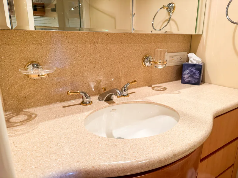 Slide: The Image of Luxurious bathroom in Cheoy Lee 68 Motor Yacht, year 2004. - 35