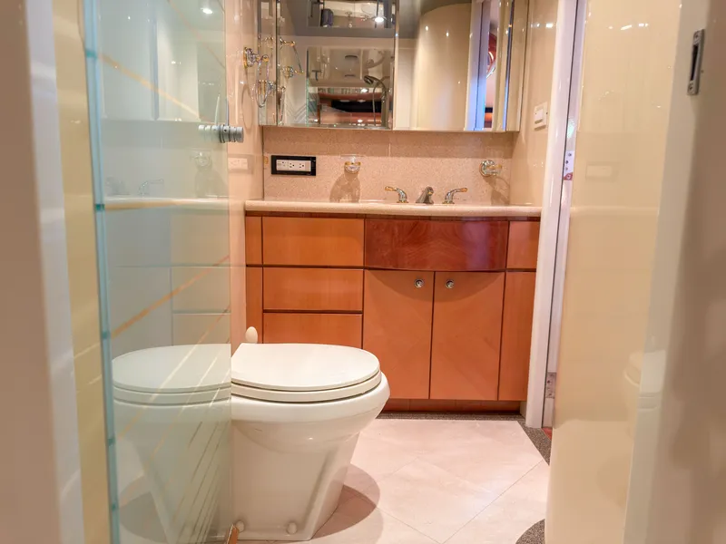 Slide: The Image of Luxurious bathroom on a 2004 Cheoy Lee 68 Motor Yacht. - 39