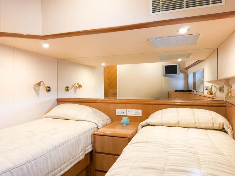 Slide: The Image of Interior of 2004 Cheoy Lee 68 Motor Yacht with twin beds. - 46