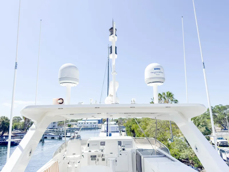 Slide: The Image of Cheoy Lee 68 Motor Yacht 2004, upper deck view with antennas. - 8