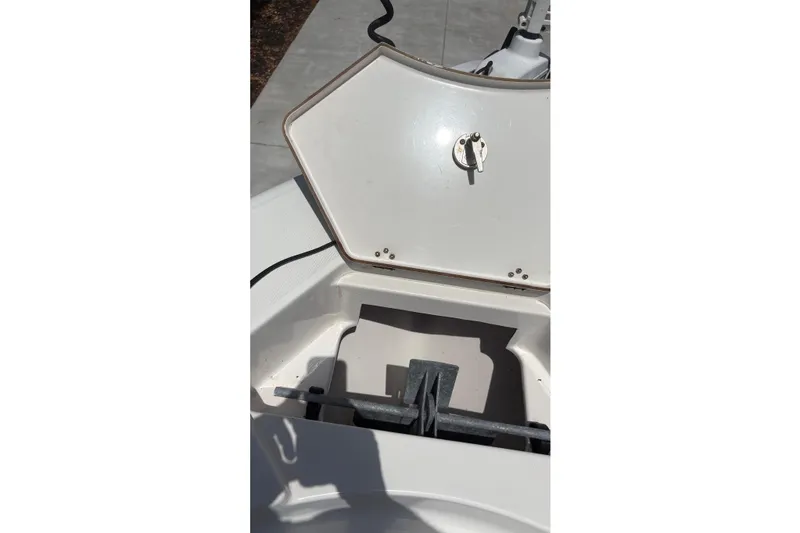 Slide: The Image of Open anchor compartment on 2019 Blue Wave 2800 Pure Hybrid boat. - 35
