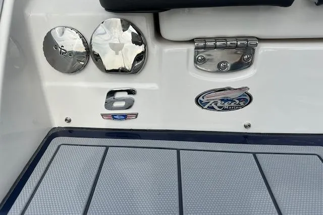 Slide: The Image of 2026 Chaparral 6 SSX boat deck with logo and fittings. - 13