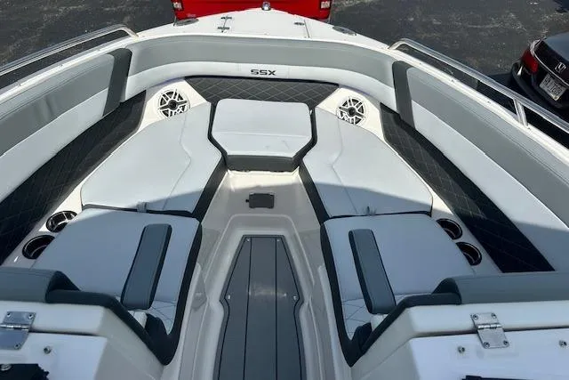 Slide: The Image of 2026 Chaparral 6 SSX boat interior with luxurious seating and modern design. - 41