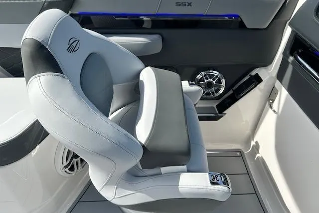 Slide: The Image of Luxury seating in the 2026 Chaparral 6 SSX boat interior with sleek design. - 59