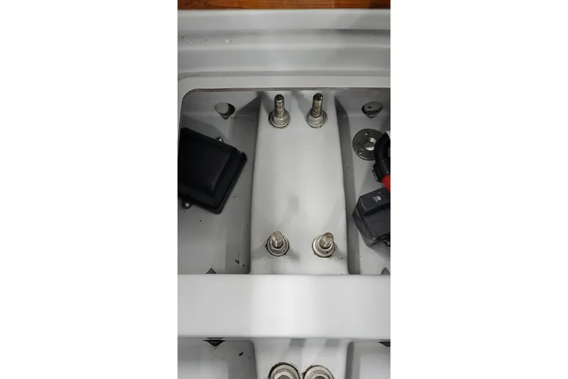 Slide: The Image of Interior view of 2018 C.W. Hood 32 Daysailer, showcasing structural components and fittings. - 18